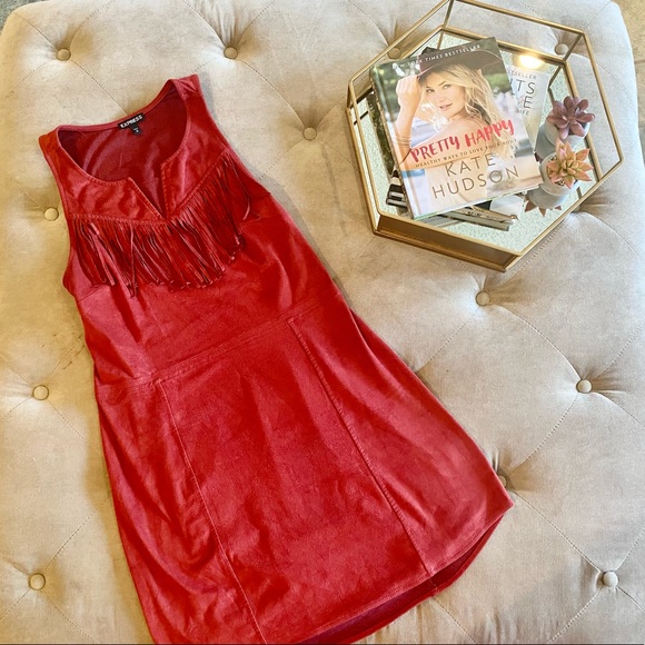 Express Suede Fringe Dress - Picture 3 of 3